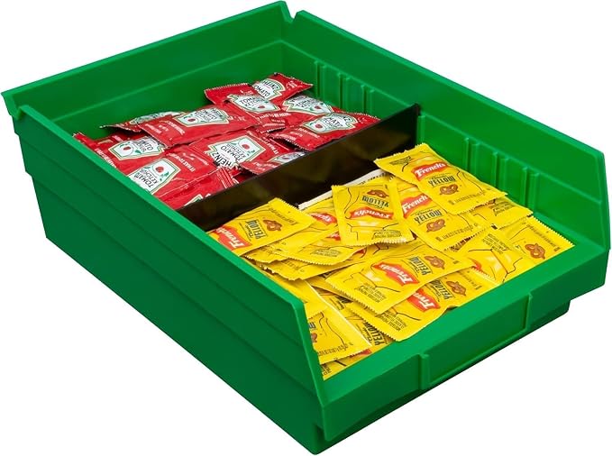 Akro-Mils 30150 Plastic Shelf Bins, Heavy Duty Storage Bins for Garage, Closet, and Drawer Organization, 12" x 8" x 4", Green, 12-Pack - Image 7