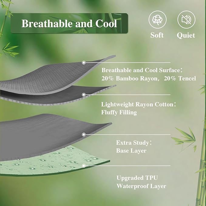 California King Mattress Protector, Waterproof Mattress Pad Washable Rayon Mattress Cover Breathable Noiseless Bed Protector 3D Patterns 5" - 21'' Elastic Fitted Deep Pocket(Dark Grey)