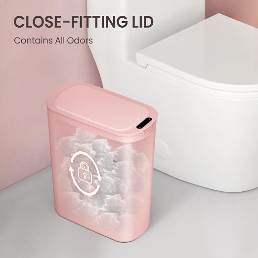 Cesun Motion Sensor Trash Can, 5 Gallon Automatic Bathroom Garbage Can with Lid, Touchless Smart Plastic Slim Wastebasket for Bathroom, Office, rv, Bedroom, Living Room, Pink - Image 6