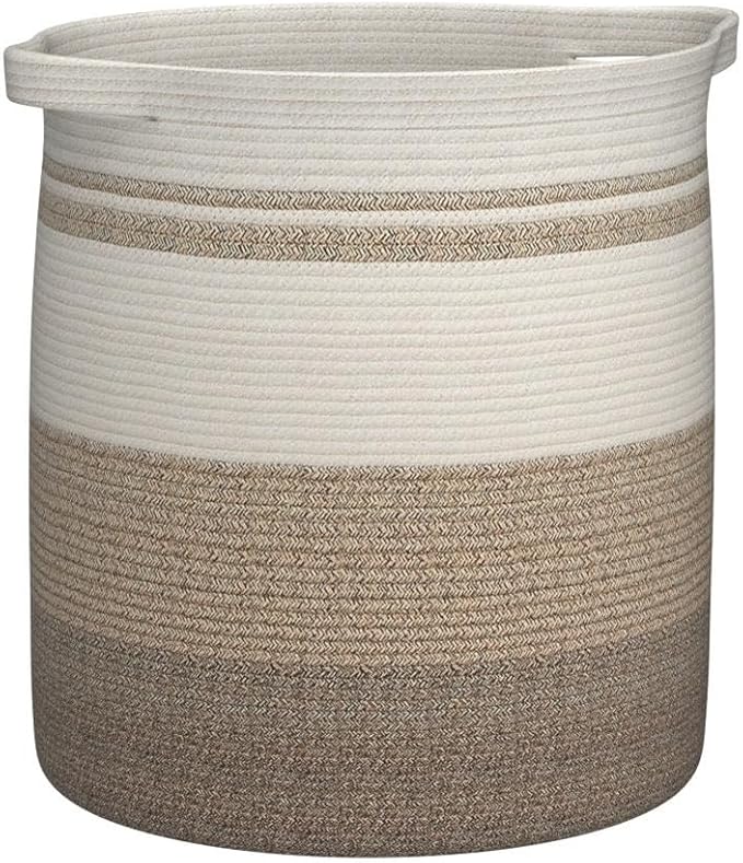 OIAHOMY 80L Laundry Baskets Hamper with Handles,Decorative Basket for Living room,Woven Storage Basket for Toys Bin,Pillows, Blankets,Clothes-20x18in-Gradient Yellow - Image 4