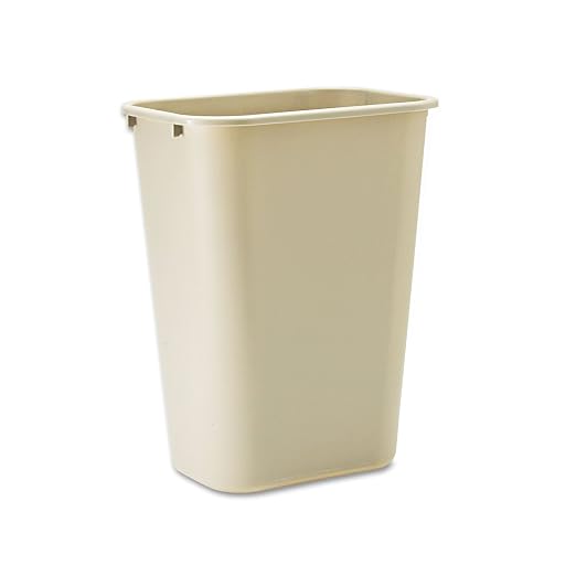 Rubbermaid Commercial Products Deskside Wastebasket/Trash Can, 10.25-Gallon/41-Quart, Beige, Plastic, Garbage Can for Home/Office, Fits Under Desk/Sink/Cabinet by RubbermaidCommercialProducts