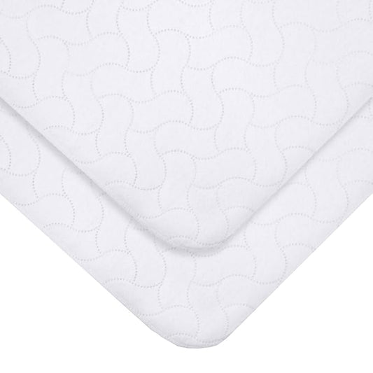 American Baby Company 2 Pack Waterproof Quilt-Like Flat Reusable Multi-use Protective Mattress Pad Cover for Babies, Adults and Pets, White