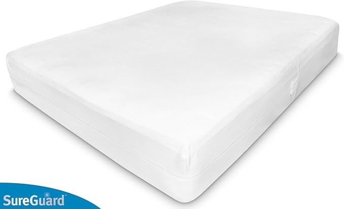 Cal King (6-8 in. Deep) SureGuard Mattress Encasement - 100% Waterproof, Bed Bug Proof, Hypoallergenic - Premium Zippered Six-Sided Cover