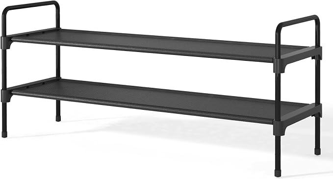 Kitsure Shoe Rack for Closet, Sturdy and Long-Lasting Shoe Shelf, Shoe Rack for Entryway, Personalized DIY Shoe Organizer, Shoe Rack Organizer for Space-Saving, 36.2" x 11.8" x 16.5", Black by Kitsure