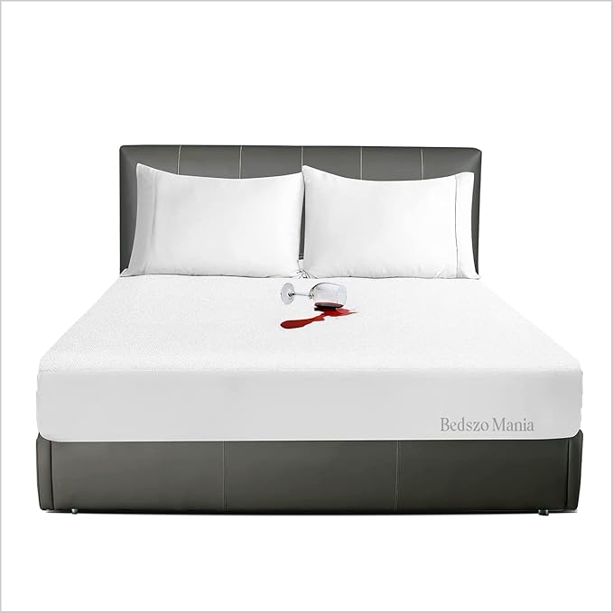 Alberta King Size 96x96” with 12”inch Deep Pocket White Color Mattress Protector Pad Cover Alberta King Fitted Style Terry Cotton Vinyl-Free Matress Protector Cover 100% Waterproof
