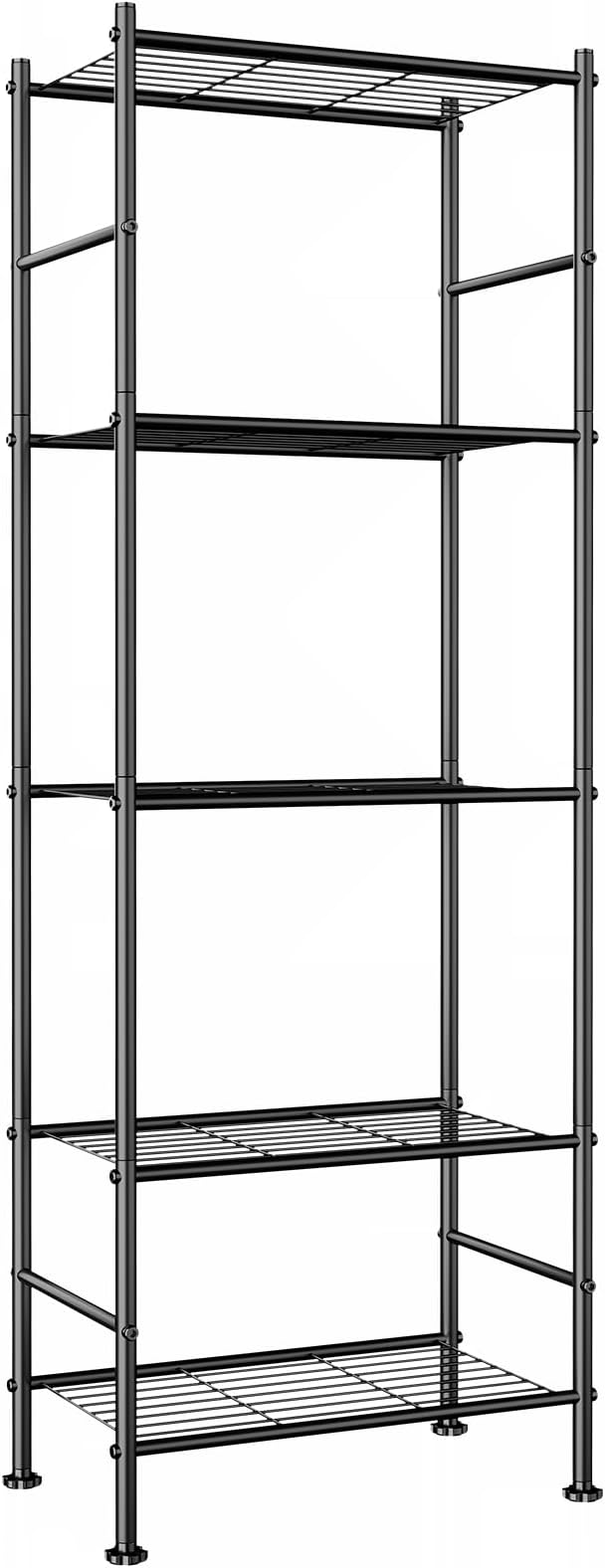 Abiglifty Storage Shelves, 5-Tier Metal Shelving, Wire Shelving Unit with Adjustable Leveling Feet, Shelf Organizer for Bathroom, Pantry, Laundry by ABIGLIFTY