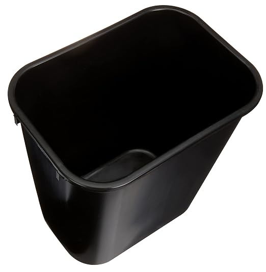 Amazon Basics Rectangular Plastic Office Wastebasket, 7 Gallon, Easy to Clean, Black, Pack of 2 - Image 4