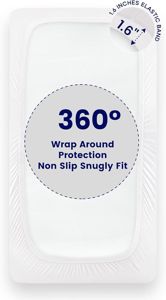 SLEEP ZONE Waterproof Twin Mattress Topper for College Dorm, Cooling Breathable Mattress Cover, (White, Twin)