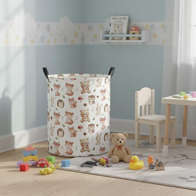 Baby Laundry Hamper kids laundry Basket Waterproof Laundry Bag for Bedroom Toy Clothes Organizer Room Décor(Mushroom Animal) - Image 5