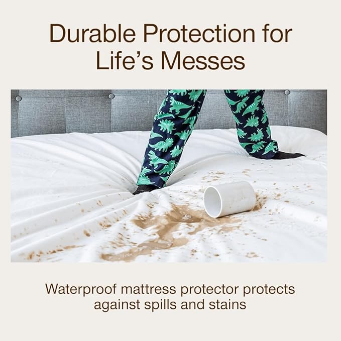 Coop Home Goods Ultra-Tech Waterproof Mattress Protector Twin, Smooth Top Mattress Pad, Waterproof Cover, Up to 18 Inches Deep, Machine Washable, Noiseless Comfort, Twin (39x75)