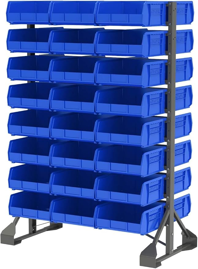 Akro-Mils 30235 AkroBins Plastic Storage Bins, Space-Saving Stackable Bins for Garage, Pantry, Craft Organization, 11" x 11" x 5", Blue, 6-Pack - Image 10