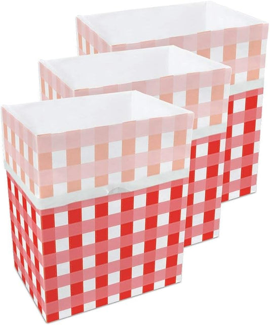 Clean Cubes 13 Gallon Disposable Pop-Up Trash Cans (3-Pack) with Fitted Bags – Foldable Garbage & Recycling Bins for Parties, Events & Kitchen (Picnic, 17" H x 13.5" W x 10" D) by CleanCubes