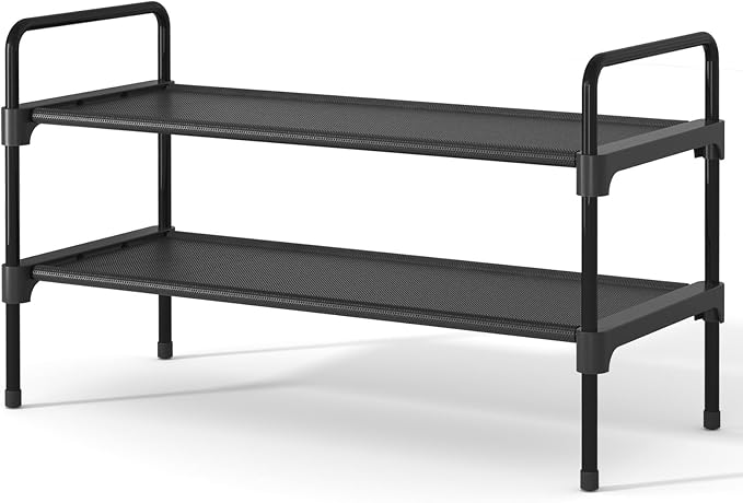 Kitsure Shoe Rack for Closet, Sturdy and Long-Lasting Shoe Shelf, Shoe Rack for Entryway, Personalized DIY Shoe Organizer, Shoe Rack Organizer for Space-Saving, 27.6" x 11.8" x 16.5", Black by Kitsure