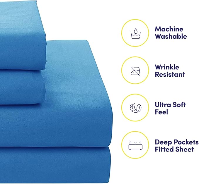 Sweet Home Collection 7 Piece Comforter Set Bag Solid Color All Season Soft Down Alternative Blanket & Luxurious Microfiber Bed Sheets, Mediterranean, Full