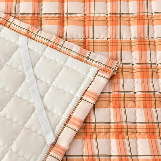 Mattress Pad Full，Breathable，Non-Slip Mattress Protector with Elastic Straps，Quilted Mattress Topper Cover for Adults and Kids，Raw Cotton，Washable