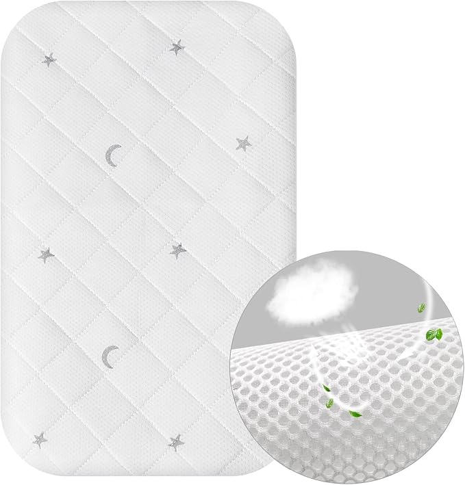 Waterproof Bassinet Mattress Protector Compatible with AMKE 3 in 1 Bassinets(35" X 20"), Foalom, YADAQE, Bellababy, Milliard and TCBunny Bassinet, Breathable and Noiseless