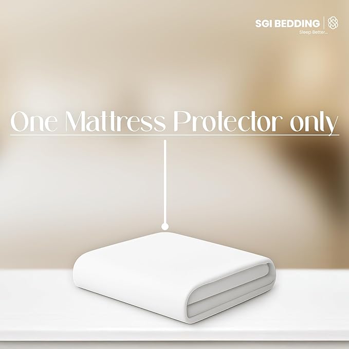 Round Mattress Protector 76" Diameter Size- 15" Deep Pocket Fitted Style Mattress Pad Cover Skin-Friendly, Super Soft & Breathable Bed Protection Against Moisture, Spills, Stains - White