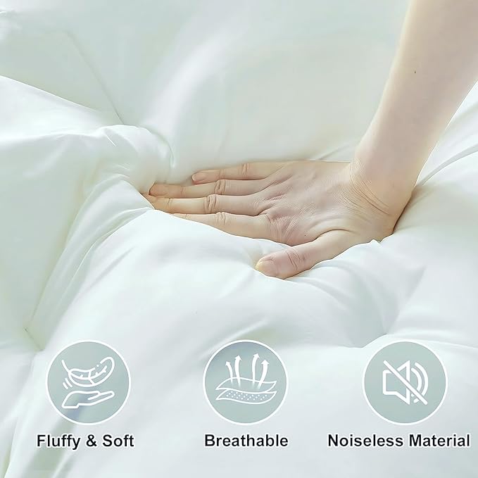 5 Inch Memory Foam Mattress Topper Queen, 2000GSM Shredded Memory Foam Pillow Top, Back Pain Relief & Plush Support, Extra Thick & Breathable, Master Bedroom Favorite