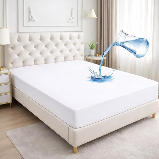 Comfort Beddings 100% Organic Cotton Mattress Protector Baby Crib Mattress Cover 250GSM, Waterproof, Noiseless Fitted Bed Cover Protector with 9" Deep Pocket