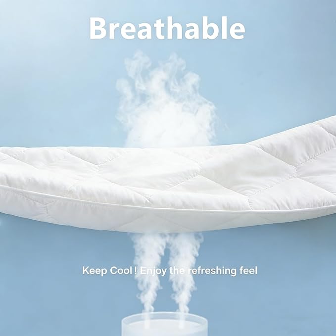 California King Mattress Protector Waterproof Washable Mattress Padded Cover Fitted Bed Protection Noiseless Plastic Bed Pad Deep Pocket Up to 18“ Soft and Breathable（White）