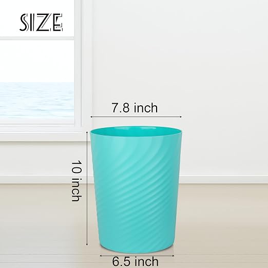 UUJOLY Plastic Small Trash Can Wastebasket, Garbage Container Basket for Bathrooms, Laundry Room, Kitchens, Offices, Kids Rooms, Dorms, (Light Blue, 1.8 Gallon) - Image 6