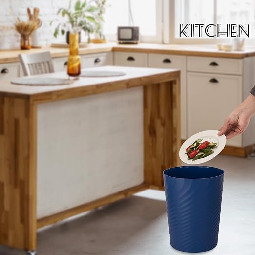 UUJOLY Plastic Small Trash Can Wastebasket, Garbage Container Basket for Bathrooms, Laundry Room, Kitchens, Offices, Kids Rooms, Dorms, (Navy Blue, 1.8 Gallon/2 Pack) - Image 5