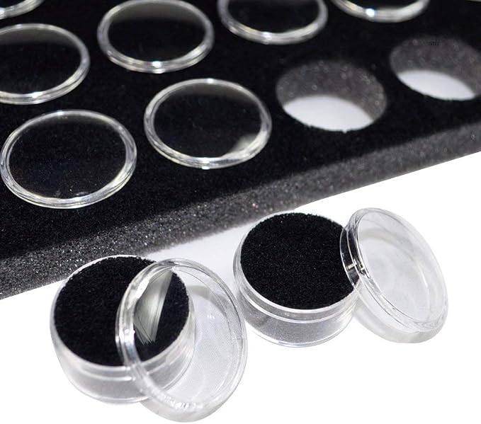 Ikee Design Jewelry Storage Tray Insert, 50 Gemstone Display Jars, Black Foam Liner, Home Organization, 14 1/4 x 7 3/4 x 3/4 in - Image 6