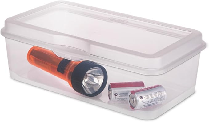 Sterilite 18-Pack FlipTop Stackable Rectangular Storage Bin with Hinging Lid, Clear - Image 9