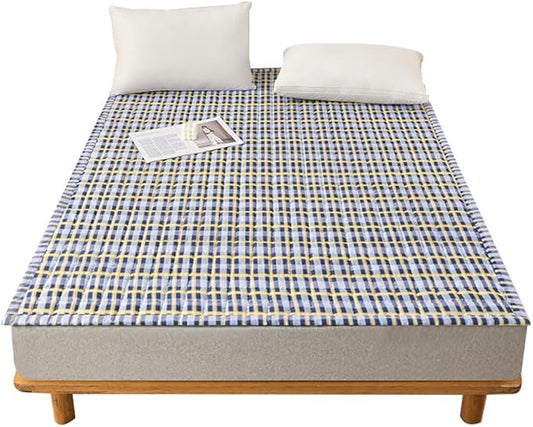 Mattress Pad Twin，Breathable，Non-Slip Mattress Protector with Elastic Straps，Quilted Mattress Topper Cover for Adults and Kids，Raw Cotton，Washable