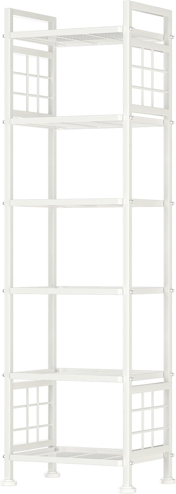 GIOTORENT 6-Wire Standing Storage Shelves, Metal Shelving Unit Pantry Rack for Laundry Kitchen Bathroom Organizer(White) by GIOTORENT