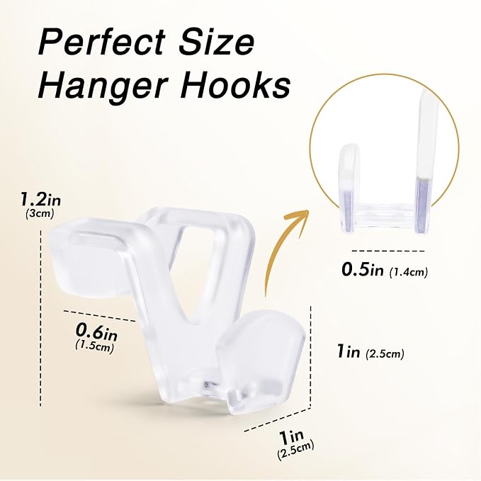 HOUSE DAY Closet Organizers and Storage, College Dorm Room Essentials - 60 Pack Clear Clothes Hanger Connector Hooks, Heavy Duty Hangers Organization, Premium Space Saving Hangers - Image 7