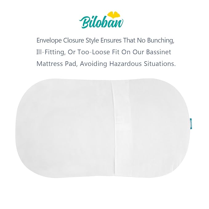 Bassinet Mattress Cover Compatible with Halo Bassinest Swivel Sleeper Bassinet Mattress Pad, 2 Pack, Microfiber, Waterproof and Soft, White