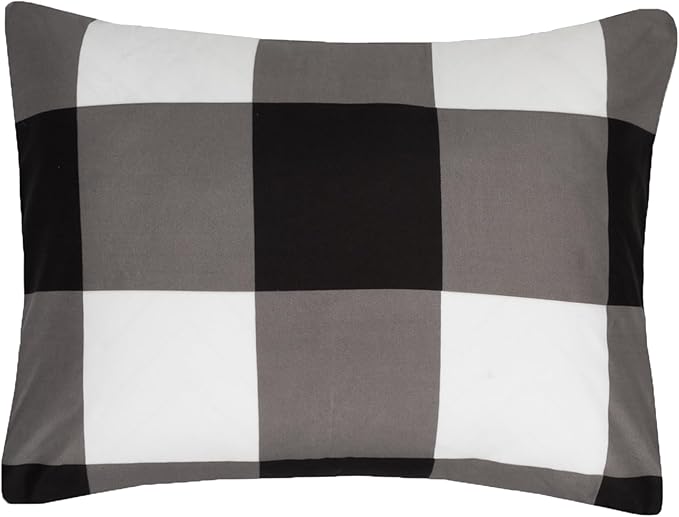 Twin XL Comforter Set with Sheets - 5-Piece Bedding Collection - 1 Comforter, 1 Fitted Sheet, 1 Flat, 2 Pillowcases - Deep Pocket - Soft & Premium Quality - All Seasons, Buffalo Plaid Black/White