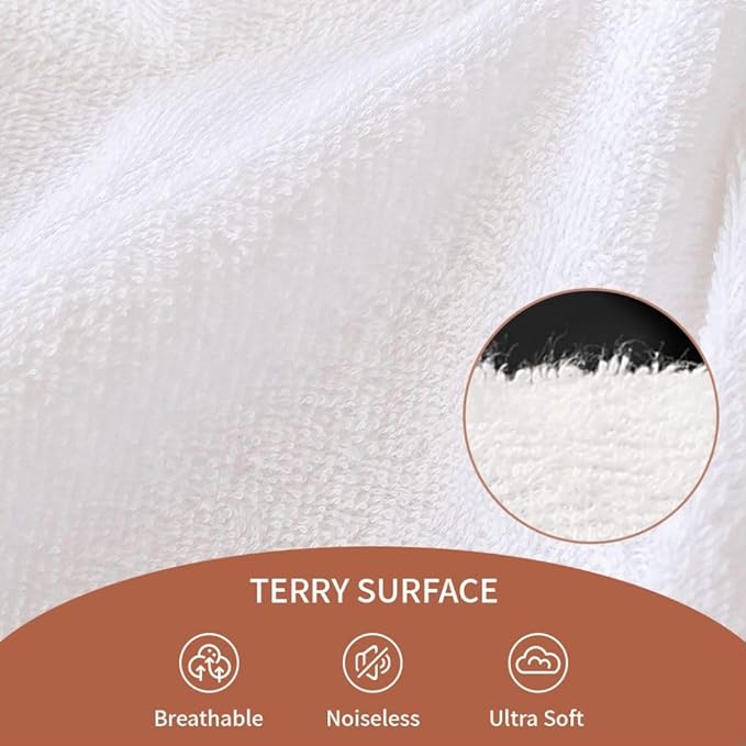 Terry King Size 100% Waterproof Mattress Protector - Absorbent, Noiseless, and Fitted for 18'' Deep Pockets, Terry Cloth Cover, Machine Washable for High Protection