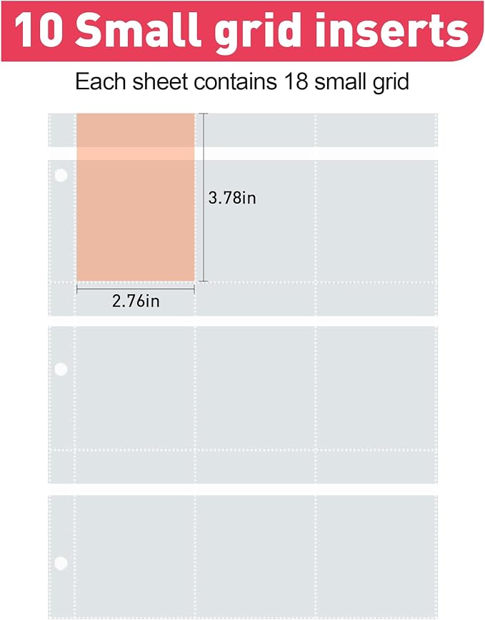 17Dec Refill Pages for the Jewelry Storage Book,Small-grid,Double-sided 9-grid,10 sheets,Jewelry Binder Refill Pages - Image 2