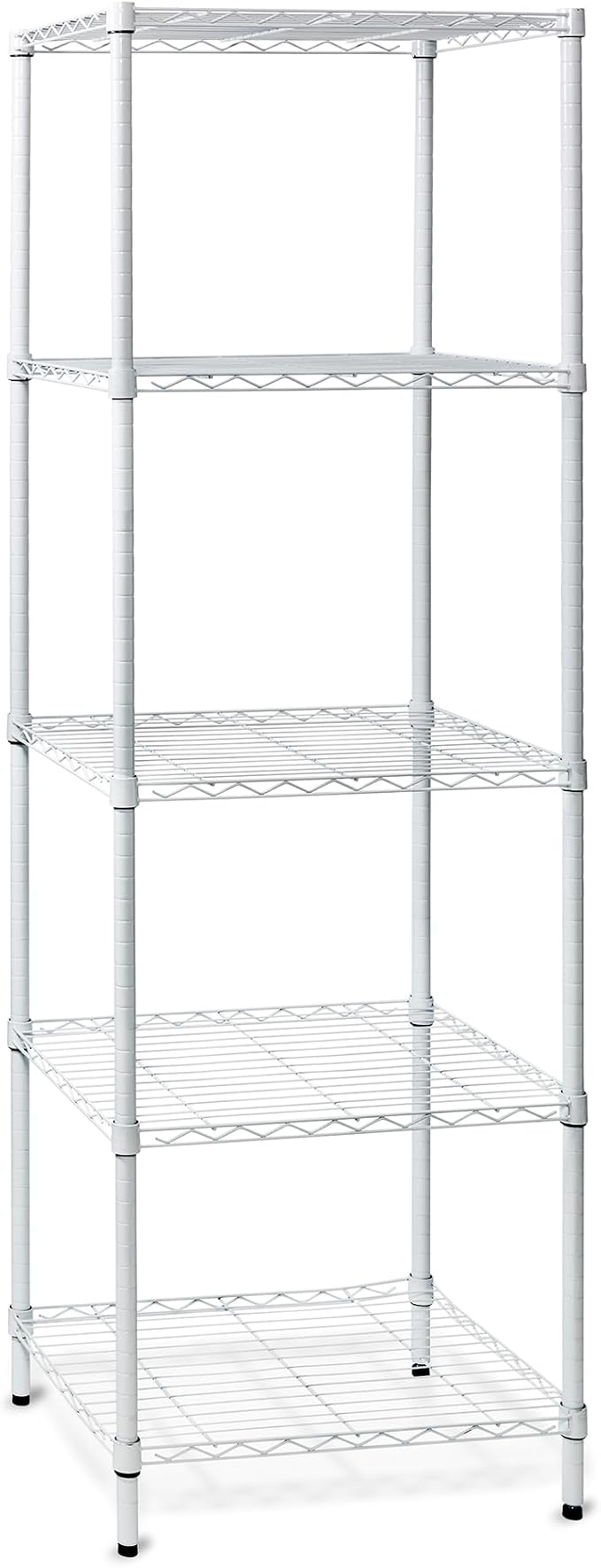 Honey-Can-Do 5-Tier Heavy Duty Adjustable Shelving Unit, 250-lb Per Shelf NSF Certified Metal Storage Rack, White Wire Shelf for Laundry Kitchen Pantry, 24 x 18 x 72 in - Image 4