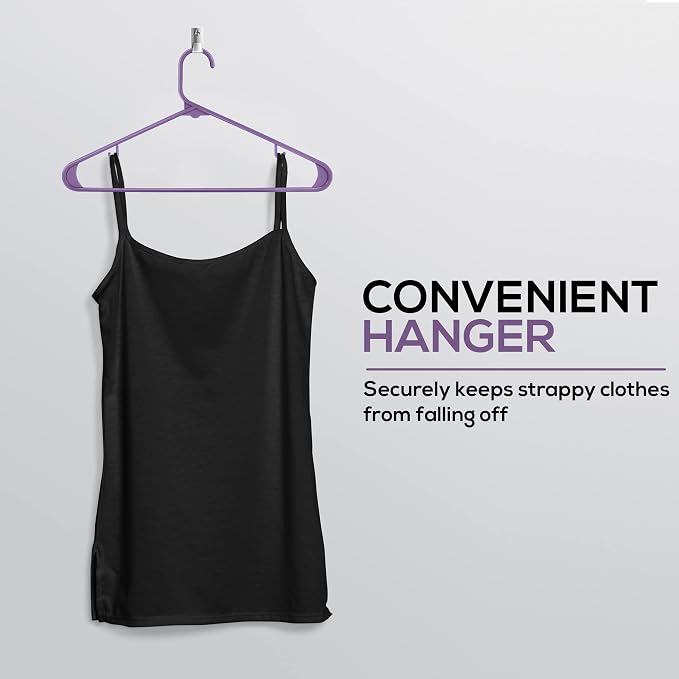 Utopia Home Plastic Hangers 200 Pack - Clothes Hanger with Hooks - Durable & Space Saving Coat Hanger - Heavy Duty Purple Hangers - Skirt Hangers - Image 3
