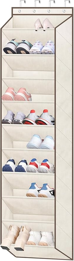 SLEEPING LAMB Shoe Rack for Door, Kids Door Shoe Organizer for Closet hanger, Narrow Hanging Sneaker Storage with Large Deep Pockets for Toddler, Girl, Baby Room Decor, Beige by SLEEPINGLAMB