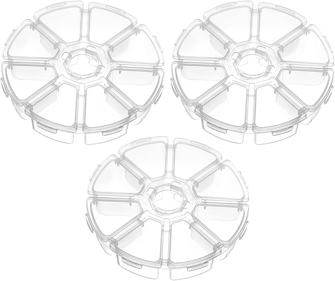 3 PCS 8 Grids Clear Round Bead Organizer Box, Plastic Compartment Organizer Box Jewelry Bead Display Organizers Container for Jewelry Beads Rings Earrings by Unknown