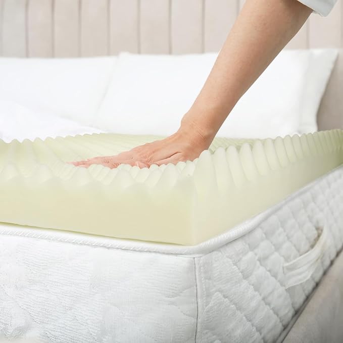 Gilbin Foam Mattress Topper, Egg Crate Hi-Density Foam Pad, Mattress Pad, and Bed Topper for Support (Without Cover, Crib Size 26x38)