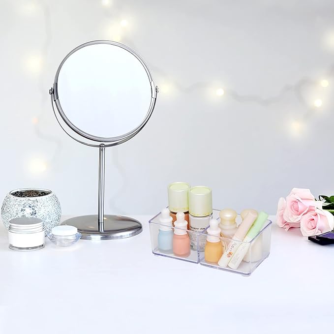 carrotez 2 Compartment Clear Plastic Drawer Organizer for Makeup, Bathroom, Desk, Vanity - Image 6