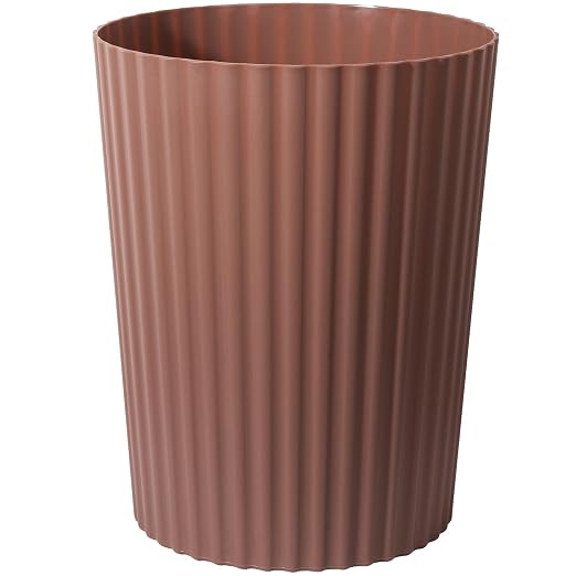 JiatuA Small Trash Can Plastic Wastebasket Round Garbage Container Bin for Bathroom, Kitchen, Bedroom, Home Office, College Dorm, Brown by JiatuA