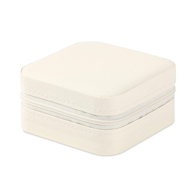 Neveika Portable Travel Mini Jewelry Box Leather Jewellery Ring Organizer Case Storage Gift Box Girls Women (4pcs White). - Image 2
