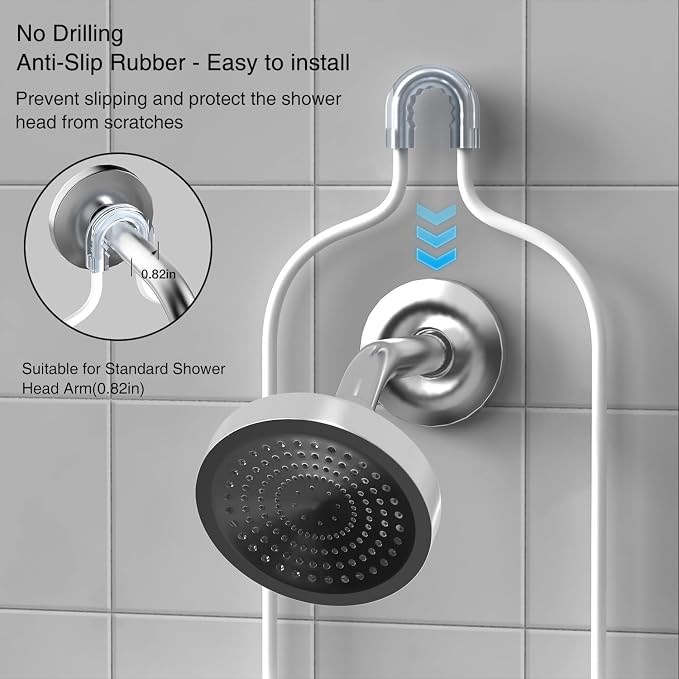 DAOYA Over Head Shower Caddy - Bathroom Shower Organizer with Soap Holder & 6 Hooks for Towels, White, 76L Capacity, Hanging Mount, Rust Resistant - Image 4