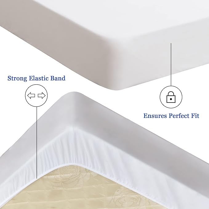Sufdari Cal King Mattress Protector,Waterproof Mattress Protector,Fitted Sheet Style Mattress Cover with 18" Deep Pocket,Washable and Comfortable-White,California King