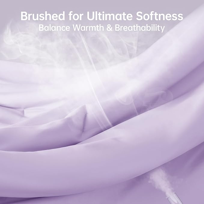 MUXHOMO King Size Comforter Set, All Season Ultra Soft Down Alternative Bedding - 3 Piece Lightweight Bed Set Includes 1 Comforter (104"x90") and 2 Pillow Shams (20"x36"), Crystal Purple