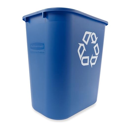 Rubbermaid Commercial Products Deskside Recycling Can, 7-Gallon/28-Quart, Blue Recycling Symbol, Plastic, for Bedroom/Bathroom/Office/Under Desk/Sink, Pack of 4 - Image 2
