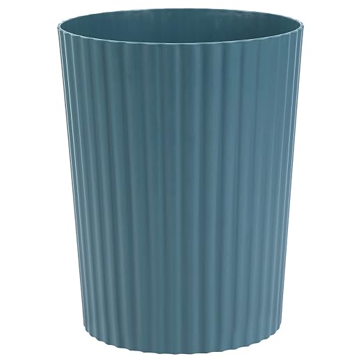 JiatuA Small Trash Can Plastic Wastebasket Round Garbage Container Bin for Bathroom, Kitchen, Bedroom, Home Office, College Dorm, Teal Blue by JiatuA