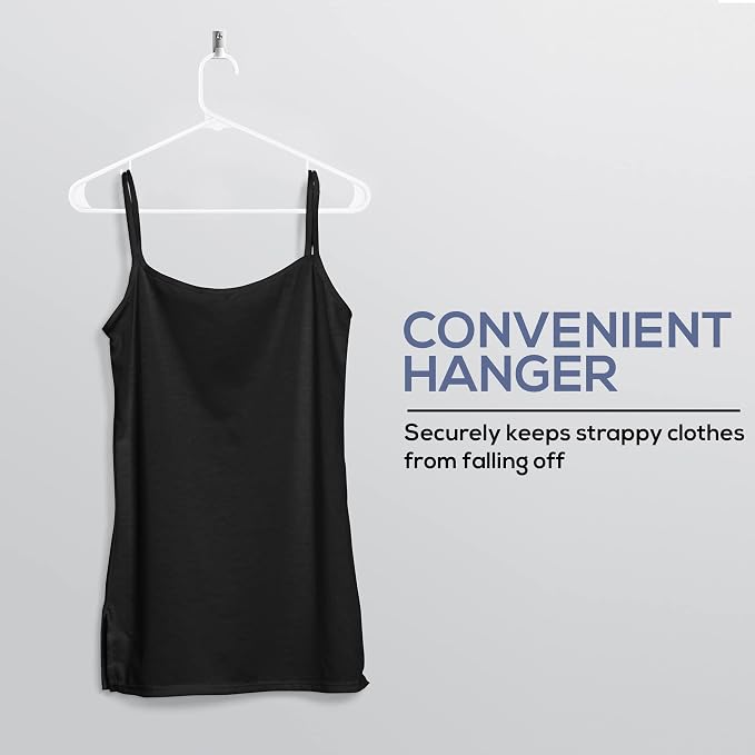 Utopia Home Plastic Hangers 200 Pack - Space Saving Clothes Hanger - Durable & Strong Closet Organizers and Storage with Built-in Strap Hooks - Essential for Shirts, Pants, Skirts & Coats (White) - Image 3