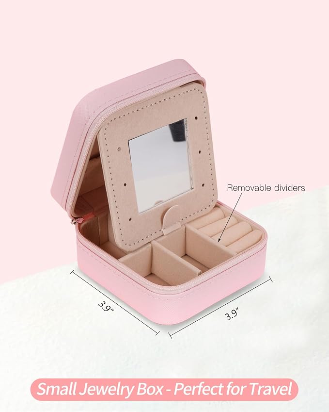 Uygafly Personalized Jewelry Case for Women Girls - Fashion Mini Jewelry Boxes - Trendy Travel Jewelry Organizer with Initials Letter - Teen Gifts | Pink,Z - Image 5